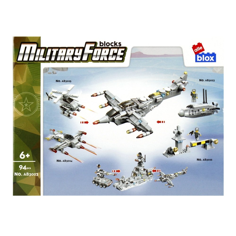 BUILDING BLOCKS 94 ELEMENTS MILITARY ALLEBLOX 492849 ALLEBLOX